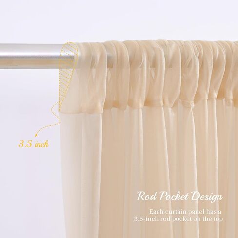 10×10ft Cream White Tulle Backdrop Curtain with Lights String for Parites, Sheer Photo Curtain Backdrop Drapes for Wedding Party Photography Backgrounds in Kuwait