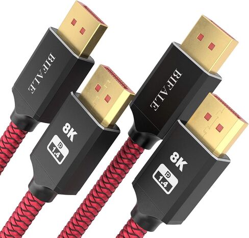 BIFALE VESA معتمد 8K DisplayPort 1.4 كابل 25 قدم، DP 1.4 كابل نايلون مضفر يدعم (8K@60 هرتز، 4K@144 هرتز و1080P@240 هرتز)، HBR3، 32.4 جيجابت في الثانية، HDCP 2.2، HDR، DSC 1.2 لشاشة ألعاب الكمبيوتر المحمول والتلفزيون in Kuwait