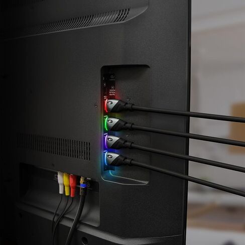 مونستر كيبل HDMI عالي السرعة 4K HDR بطول 6 اقدام مع ضوء LED ارجواني مدمج للالعاب والفيديو والكمبيوتر in Saudi Arabia