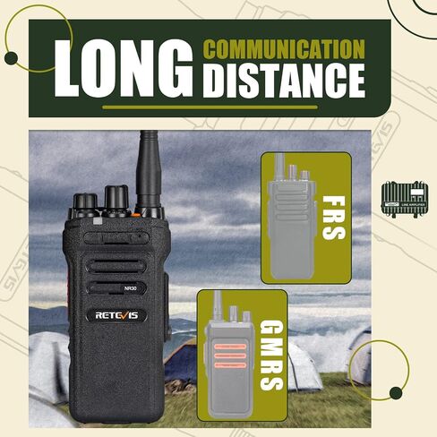 Retevis NR30 2 Way Radios Walkie Talkies Long Range, Waterproof Walkie Talkies IP67,2800mAh,USB-C,Noise Reduction, Heavy Duty Two Way Radio for Survival Adventure Offroad Business (2 Pack) in Kuwait