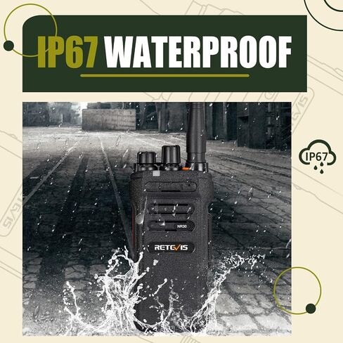 Retevis NR30 2 Way Radios Walkie Talkies Long Range, Waterproof Walkie Talkies IP67,2800mAh,USB-C,Noise Reduction, Heavy Duty Two Way Radio for Survival Adventure Offroad Business (2 Pack) in Kuwait