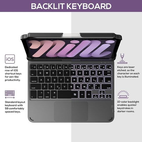 typecase Keyboard Case for iPad mini 7/6 8.3-inch, Trackpad, 360 Rotating in Kuwait