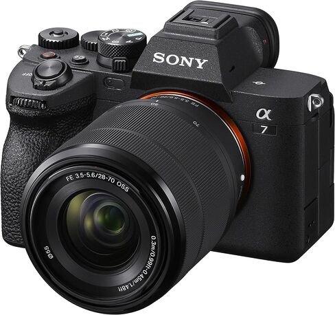 هيكل كاميرا Sony a7 IV بدون مرآة بإطار كامل مع طقم عدسات FE 85 مم F1.8 + 28-70 مم F3.5-5.6 ILCE-7M4K/B + SEL85F18 مع حقيبة ظهر Deco Gear + Monopod + بطارية إضافية، LED وملحقات in Saudi Arabia