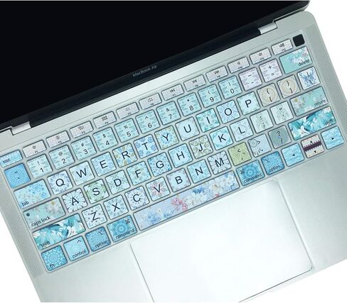 Keyboard Cover Protector for Apple MacBook Air 13.3 Inch (Model: A1932 2018/2019 Released), Silicone Skin Protector with Pattern & Big Letter Design,Cute Cat in Kuwait