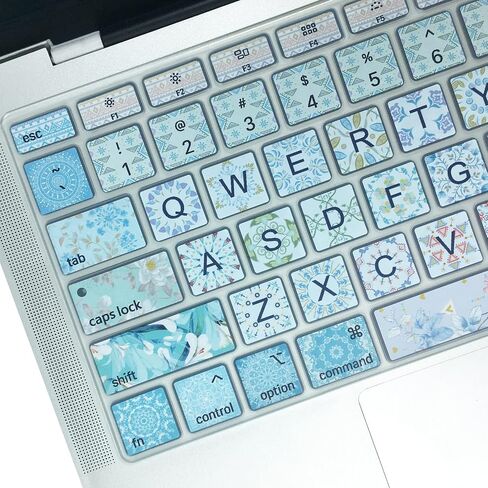 Keyboard Cover Protector for Apple MacBook Air 13.3 Inch (Model: A1932 2018/2019 Released), Silicone Skin Protector with Pattern & Big Letter Design,Cute Cat in Kuwait