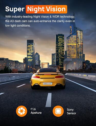 كاميرا داش 4K WiFi 2160P للسيارات، مسجل أمامي للكاميرا مع التطبيق، وضع ركن السيارة لمدة 24 ساعة، مستشعر G، رؤية ليلية، تسجيل حلقي، دعم 256 جيجابايت كحد أقصى in Kuwait
