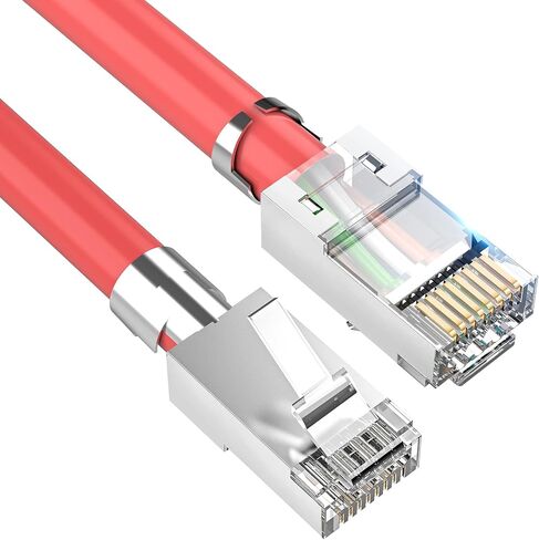 JODROAD محمية RJ45 CAT5 CAT6 تمر عبر الموصلات - تمر عبر المقابس المعيارية المطلية بالذهب 3 شقوق 8P8C أطراف إيثرنت للأسلاك الصلبة والكابلات المجدولة (50 قطعة) in Kuwait