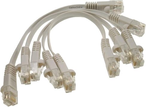 CablesOnline, 5-Pack 6-inch CAT6 Network UTP Ethernet RJ45 Flat-Design Patch Black Cable, (U6-000FK-5) in Kuwait