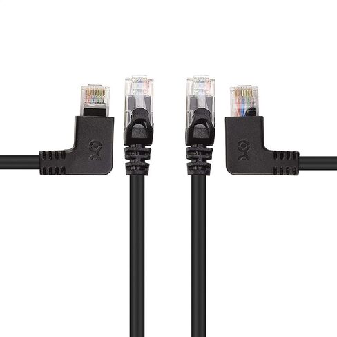 Cable Matters 10Gbps Combo-Pack 90 Degree Cat 6, Cat6 Right Angle Ethernet Cable 5 ft (90 Degree + 270 Degree Right Angle Cat6 Cable) in Kuwait