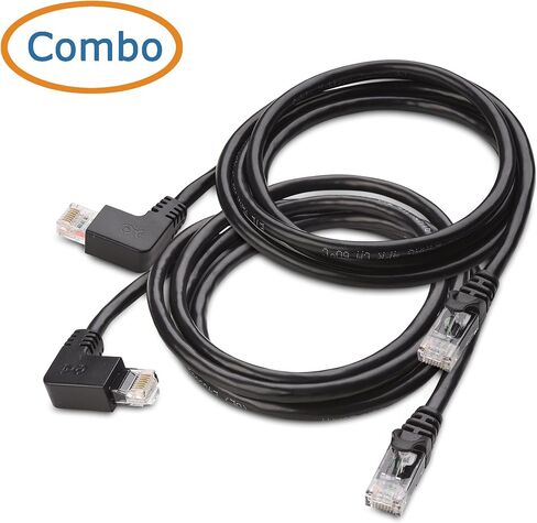 Cable Matters 10Gbps Combo-Pack 90 Degree Cat 6, Cat6 Right Angle Ethernet Cable 5 ft (90 Degree + 270 Degree Right Angle Cat6 Cable) in Kuwait