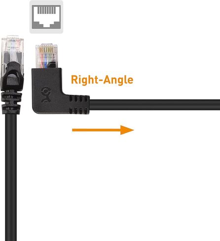 Cable Matters 10Gbps Combo-Pack 90 Degree Cat 6, Cat6 Right Angle Ethernet Cable 5 ft (90 Degree + 270 Degree Right Angle Cat6 Cable) in Kuwait