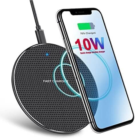 قاعدة شحن لاسلكية سريعة عالمية بقدرة 10 واط (جميع الأجهزة المحمولة) متوافقة مع موديلات iPhone/Android/Apple/Samsung + المزيد (أبيض) in Saudi Arabia