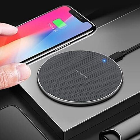 قاعدة شحن لاسلكية سريعة عالمية بقدرة 10 واط (جميع الأجهزة المحمولة) متوافقة مع موديلات iPhone/Android/Apple/Samsung + المزيد (أبيض) in Saudi Arabia