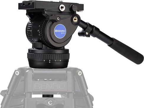Benro 75mm Video Head with Quick Release Plate, 4 Step Counter Balance, 17.6 lb. Load Capacity- Black (BV8H) | 75mm bowl mount with 5-step counterbalance and 17.6lb capacity for panning, tilting and studio production in Saudi Arabia