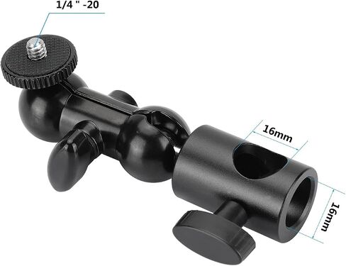 CAMVATE 16mm Light Stand Head Adapter with 1/4"-20 Thumbscrew Mini Ball Head Support - 2861 in Saudi Arabia