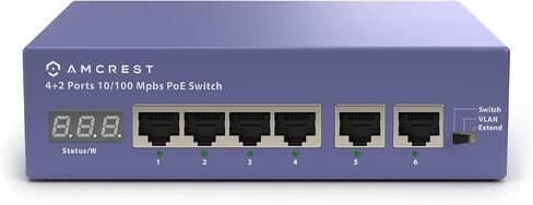 Amcrest 6-Port, POE+ Power Over Ethernet POE Switch with Metal Housing, 4-Ports POE+ 802.3at 65w (AMPS6E4P-AT-65) in Saudi Arabia