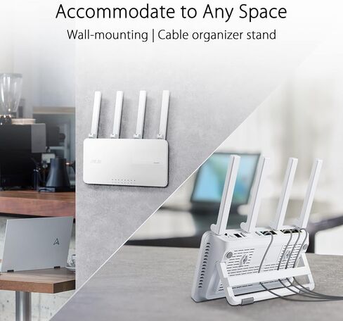 موجه ASUS ExpertWiFi EBR63 AX3000 WiFi 6 للأعمال - بوابة ضيوف مخصصة وSDN، إعداد سهل وإدارة عن بعد، قابل للتطوير باستخدام ExpertWiFi AIMesh، أمان مجاني من الدرجة التجارية، VPN، VLAN in Saudi Arabia