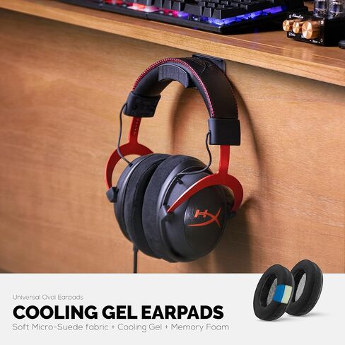 Brainwavz Gaming Earpads Compatible with ATH M50X, Hyper X Cloud, Steelseries Arctis, G Pro X & Many More, with Cooling Gel & Soft Micro Suede for Extra Comfort in Saudi Arabia