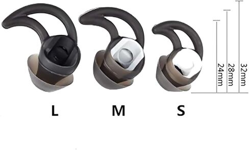 2 Pairs M Replacement Silicone in Ear Earbud Tips Set Earphone for Bo-se QC20 QC20i SoundSport SIE2i IE2 IE3 Black in Kuwait