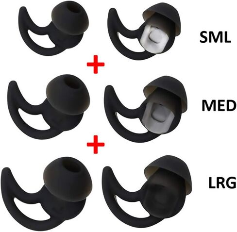 2 Pairs M Replacement Silicone in Ear Earbud Tips Set Earphone for Bo-se QC20 QC20i SoundSport SIE2i IE2 IE3 Black in Kuwait