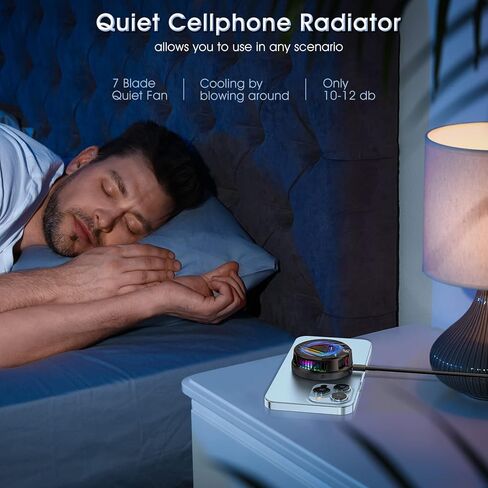 MATEPROX مبرد الهاتف الخليوي، مروحة تبريد مغناطيسية للهاتف مع لوحات مغناطيسية، شاشة LED ومصابيح RGB ونظام تبريد فوري، مشعاع الهاتف المحمول للألعاب المحمولة TikTok البث المباشر في الهواء الطلق مدونة فيديو in Kuwait