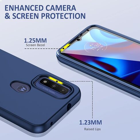 PUJUE لهاتف Motorola Moto-G Pure Phone Case: G Play 2023 | حافظة G Power 2022 من السيليكون غير اللامع حماية كاملة 360 - ممتص للصدمات متين ومضاد للصدمات وغطاء هاتف خلوي من مادة TPU للنساء والرجال (أزرق داكن) in Saudi Arabia