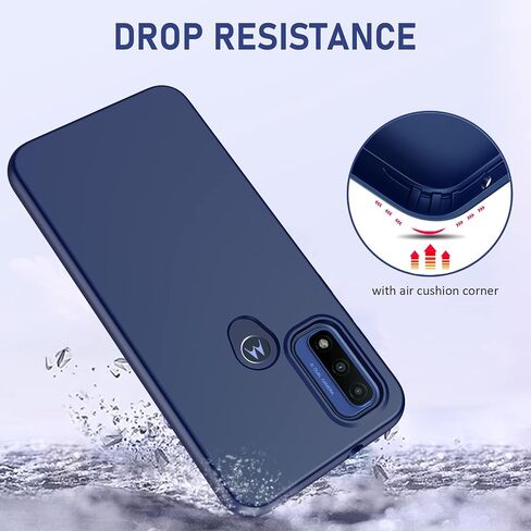 PUJUE لهاتف Motorola Moto-G Pure Phone Case: G Play 2023 | حافظة G Power 2022 من السيليكون غير اللامع حماية كاملة 360 - ممتص للصدمات متين ومضاد للصدمات وغطاء هاتف خلوي من مادة TPU للنساء والرجال (أزرق داكن) in Saudi Arabia