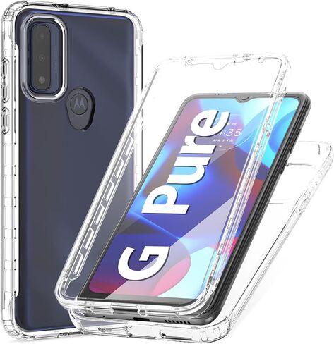 PUJUE for Motorola Moto-G Pure Phone Case: G Play 2023 | G Power 2022 Silicone Matte Case 360 Full Protection - Rugged Bumper Sturdy Shockproof Drop Protective TPU Cell Phone Cover Woman Men (Black) in Saudi Arabia