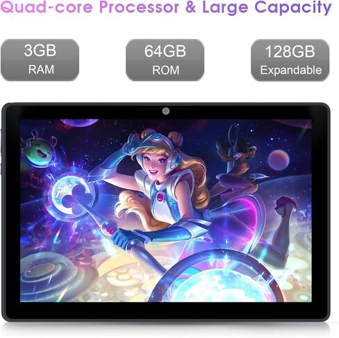 تابلت WeTap بشاشة 10 بوصات تعمل بنظام Android، جهاز لوحي Android 12، ذاكرة وصول عشوائي 3 جيجابايت، ذاكرة وصول عشوائي 64 جيجابايت، كاميرا 2 ميجابكسل + 8 ميجابكسل، 1280 × 800 IPS، معالج رباعي النواة أجهزة Google اللوحية، بلوتوث واي فاي بطارية 5000 مللي أمبي in Kuwait