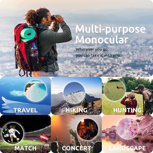تلسكوب أحادي للهواتف الذكية، منظار TOTACLEA Zoom أحادي العين للبالغين، نطاق أحادي العين لمشاهدة الطيور والصيد والمشي لمسافات طويلة والتخييم مع حامل الهاتف الذكي المحسن وحامل ثلاثي معدني in Kuwait