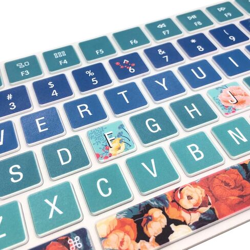 غطاء لوحة المفاتيح لجهاز Apple Wireless iMac Magic Keyboard MLA22LL/ A (الموديل: A1644)، واقي جلد من السيليكون بنمط وتصميم حروف كبيرة، تصميم أمريكي، الفاوانيا in Kuwait