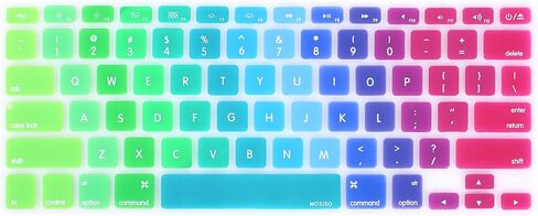 MOSISO Silicone Keyboard Cover Compatible with MacBook Air 13 inch A1466 A1369 2010-2017&Compatible with MacBook Pro 13/15 inch (with/Without Retina Display, 2015 or Older Version), Blue & Pink in Saudi Arabia