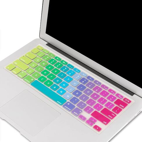 MOSISO Silicone Keyboard Cover Compatible with MacBook Air 13 inch A1466 A1369 2010-2017&Compatible with MacBook Pro 13/15 inch (with/Without Retina Display, 2015 or Older Version), Blue & Pink in Saudi Arabia