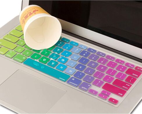 MOSISO Silicone Keyboard Cover Compatible with MacBook Air 13 inch A1466 A1369 2010-2017&Compatible with MacBook Pro 13/15 inch (with/Without Retina Display, 2015 or Older Version), Blue & Pink in Saudi Arabia