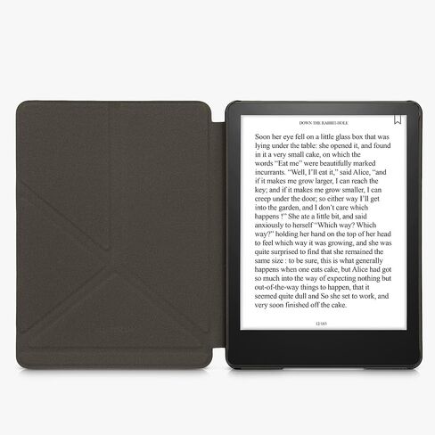حافظة kwmobile Origami متوافقة مع Amazon Kindle Paperwhite 11. Generation 2021 - حافظة رفيعة بغطاء من جلد البولي يوريثان الفاخر مع حامل - أسود للسفر/متعدد الألوان in Kuwait