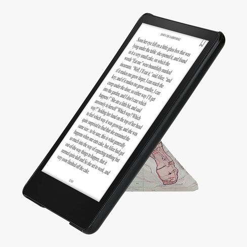 حافظة kwmobile Origami متوافقة مع Amazon Kindle Paperwhite 11. Generation 2021 - حافظة رفيعة بغطاء من جلد البولي يوريثان الفاخر مع حامل - أسود للسفر/متعدد الألوان in Kuwait