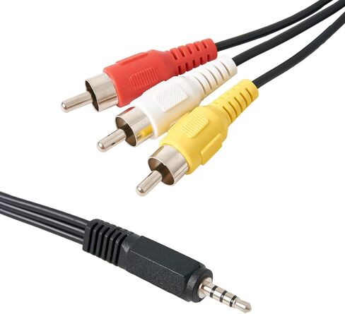 كابل فيديو QDiShi 3.5 مم إلى RCA AV Camcorder، صوت مركب، مادة PVC، خسارة منخفضة، مناسب لأجهزة التلفاز المختلفة، VCRs، DVDs وأجهزة استقبال المسرح المنزلي، إلخ in Kuwait