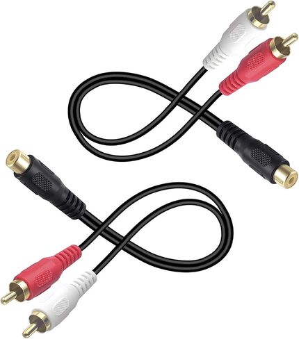 كيبل صوت ستيريو على شكل حرف Y، محول ذكر ار سي ايه مزدوج مطلي بالذهب لصوت السيارة والمسرح المنزلي ومضخم الصوت والتلفزيون ومشغل الاسطوانات وغيرها من قطعتين in Kuwait