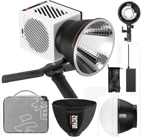 ZHIYUN G60 Combo Light، مصباح فيديو LED ثنائي اللون، CRI≥96، TLCI≥97، 300 جرام محمول 60 وات COB LED إضاءة الإخراج المستمر، التحكم في تطبيق البلوتوث، مع ملحقات تركيب Bowens DC/PD مزود الطاقة in Saudi Arabia