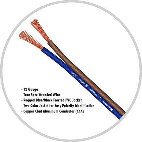 InstallGear 12 Gauge Speaker Wire AWG (250ft - Blue/Black) | Speaker Cable for Car Speakers Stereos, Home Theater Speakers, Surround Sound, Radio, Automotive Wire, Outdoor | Speaker Wire 12 Gauge in Saudi Arabia