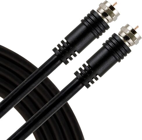 UltraPro RG6 Coaxial Cable 3ft. Black, F-Type Connectors, Double Shielded Coax, Input Output, Ideal for TV Antenna, Satellite, DVR VCR, Cable Box, Home Theater, 52162 in Saudi Arabia