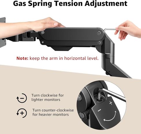 ذراع شاشة عالي التحمل، بدلة ذراع زنبركية غازية واحدة للشاشة فائقة العرض/منحنية/مسطحة، سعة وزن 34-49 بوصة تصل إلى 38 رطل، متوافقة مع Odyssey G9 (أبيض) in Kuwait