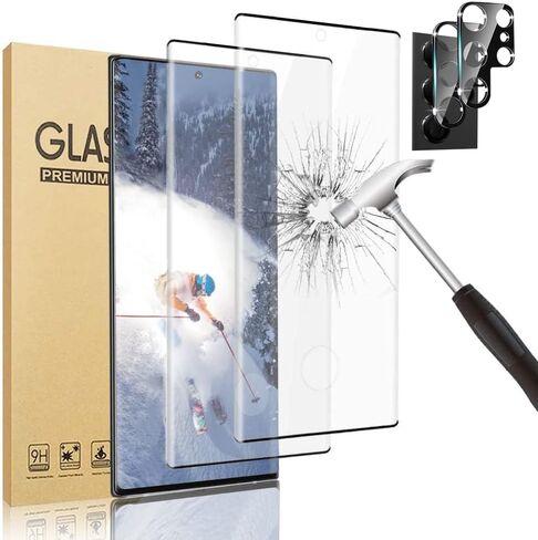 AFSKU [2+2 Pack] Galaxy S23 Ultra Screen Protector and Camera Lens Protector, HD Clear Tempered Glass, Fingerprint Support,3D Full Coverage, Scratch Resistant, for Samsung Galaxy S23 Ultra 6.8 Inch in Kuwait