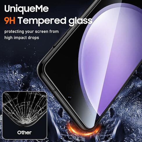 UniqueMe [عبوتان + 2 واقي شاشة Samsung Galaxy S23 FE 5G، 【صلابة الماس】 واقي عدسة الكاميرا والزجاج المقسى [مضاد للانفجار] غطاء شاشة شفاف عالي الدقة مقاوم للخدش in Kuwait