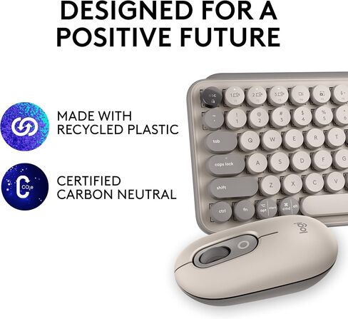Logitech POP Keys Wireless Mechanical Keyboard with Emoji Keys - Cosmos | Customizable emoji keys, durable compact design, USB connectivity, multi-device, multi-OS compatible in Kuwait