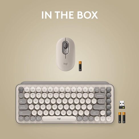 Logitech POP Keys Wireless Mechanical Keyboard with Emoji Keys - Cosmos | Customizable emoji keys, durable compact design, USB connectivity, multi-device, multi-OS compatible in Kuwait