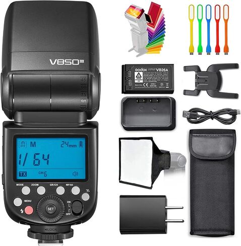 Godox V850III 2.4G GN60 High-Speed Sync 1/8000s 2600mAh Li-ion Battery Master Slave Off Flash Speedlite Speedlight Compatible for Canon Nikon Sony Olympus Panasonic Fuji Cameras in Saudi Arabia