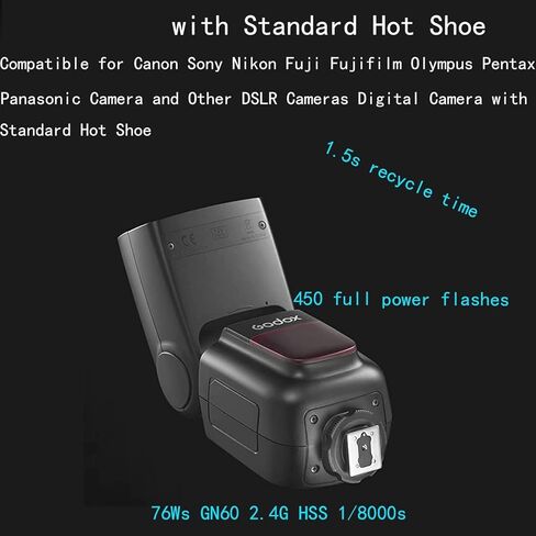 كاميرا Godox V850III 2600mAh Li-Ion فلاش كاميرا لكاميرا Canon Sony Nikon Fuji Fujifilm Olympus Panasonic Pentax Flash Speedlite لكاميرا DSLR الرقمية مع حذاء ساخن قياسي in Saudi Arabia