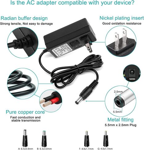 16V 2A AC DC محول التيار الكهربائي شاحن متوافق مع Altec Lansing IMW888 IMW888s IMW645 IMW778 IMT804N Big Super LifeJacket مكبر صوت بلوتوث لاسلكي مقاوم للماء والمزيد 16V 2A سلك إمداد الطاقة in Kuwait