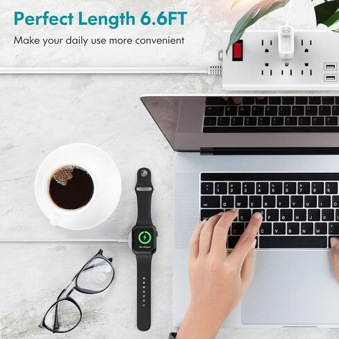 JUD for Apple Watch Charger with 6.5ft Cable,2pcs/Pack,Compatible with iwatch Series. in Kuwait